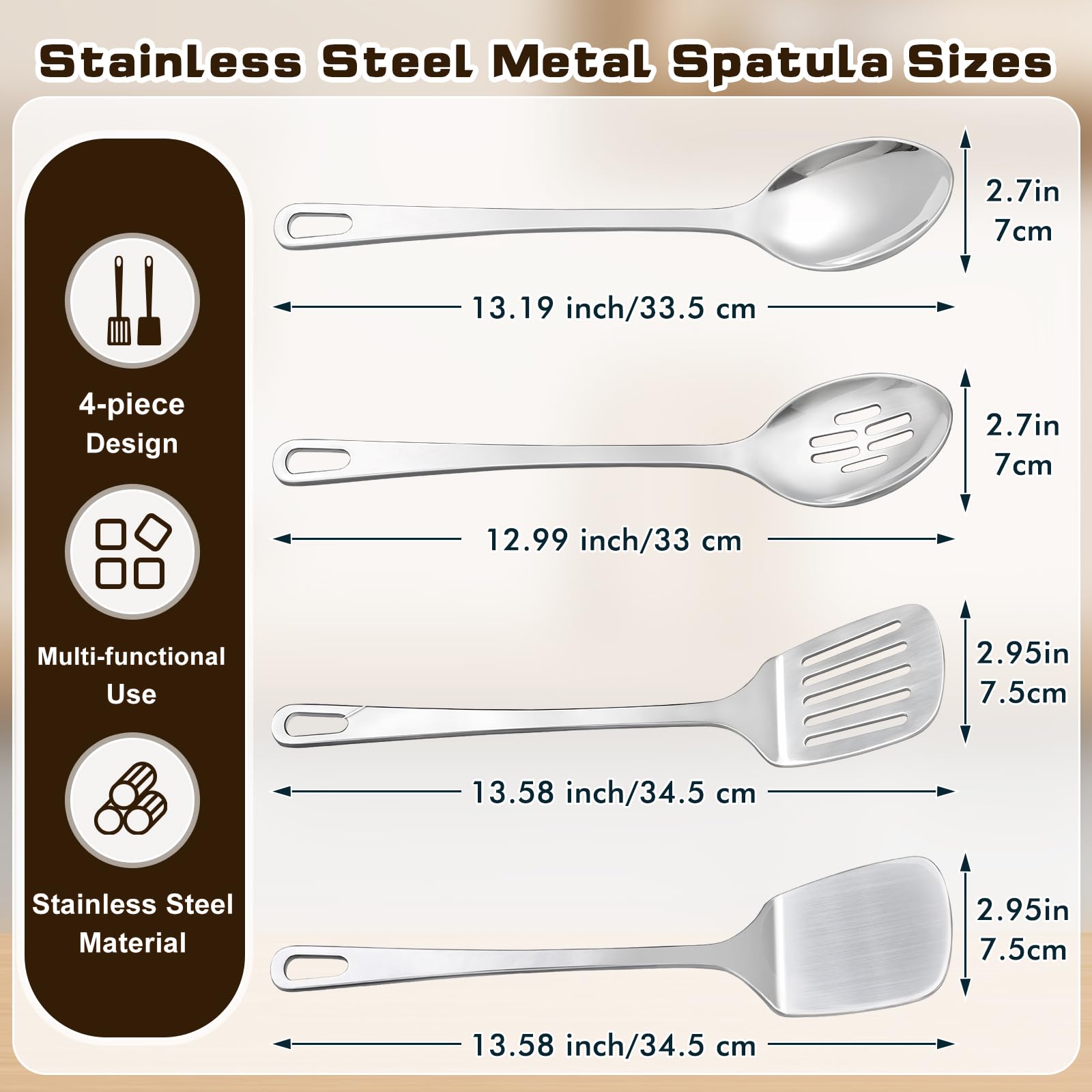 MemoGem 4 Pcs Utensils closeup-edges smooth finish prevents scratching cookware