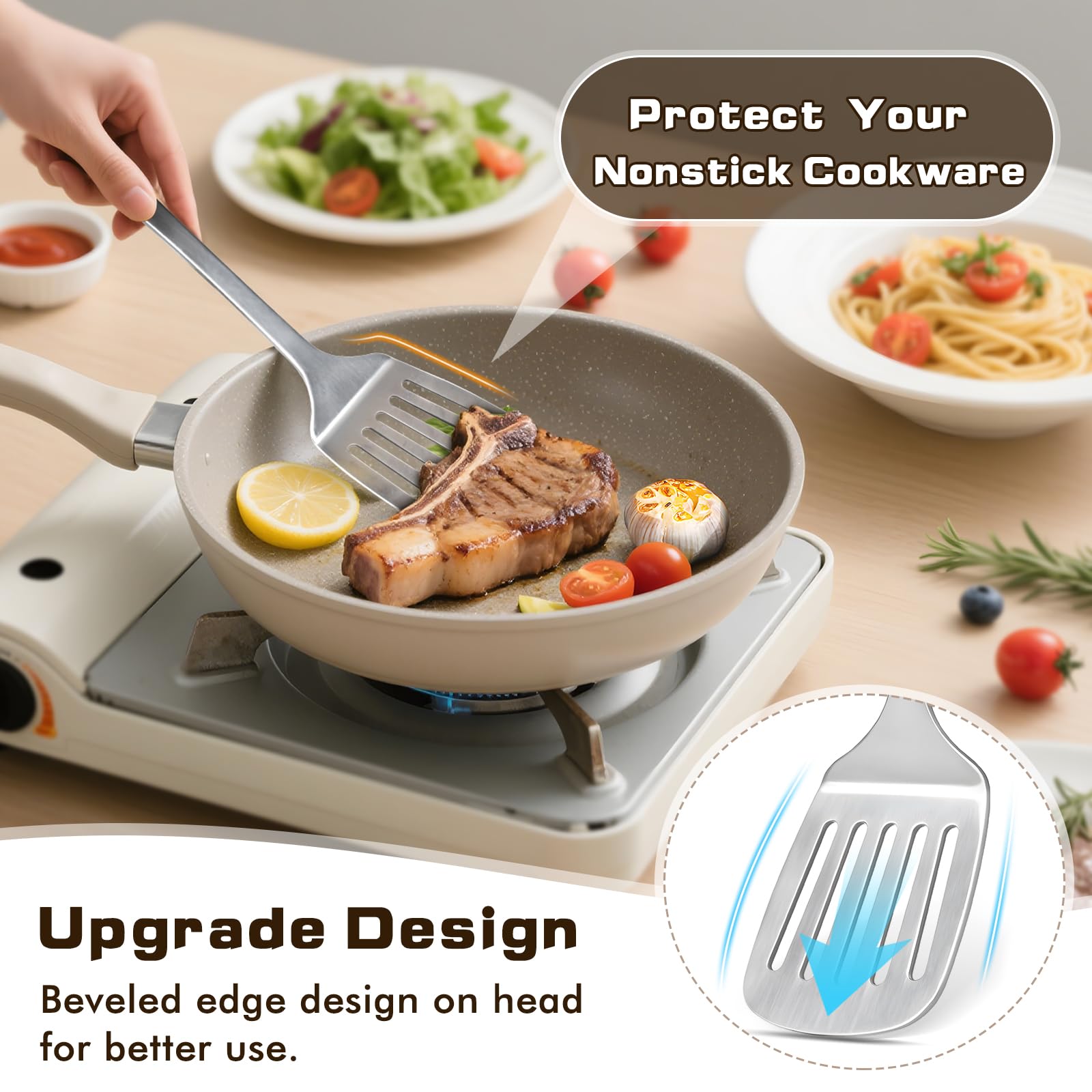 MemoGem 4 Pcs Utensils hang-hole-storage display emphasizes easy hanging and accessibility