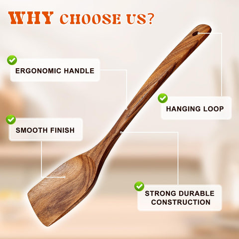 MemoGem 11-inch wooden salad spoon perfect for serving greens
