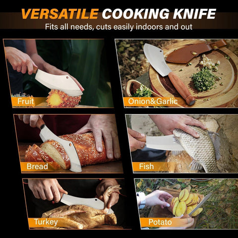 MEN WITH THE POT multipurpose cleaver suits kitchen and outdoor tasks.