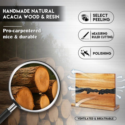 MEN WITH THE POT wood and black epoxy finish adds warm texture and durability.