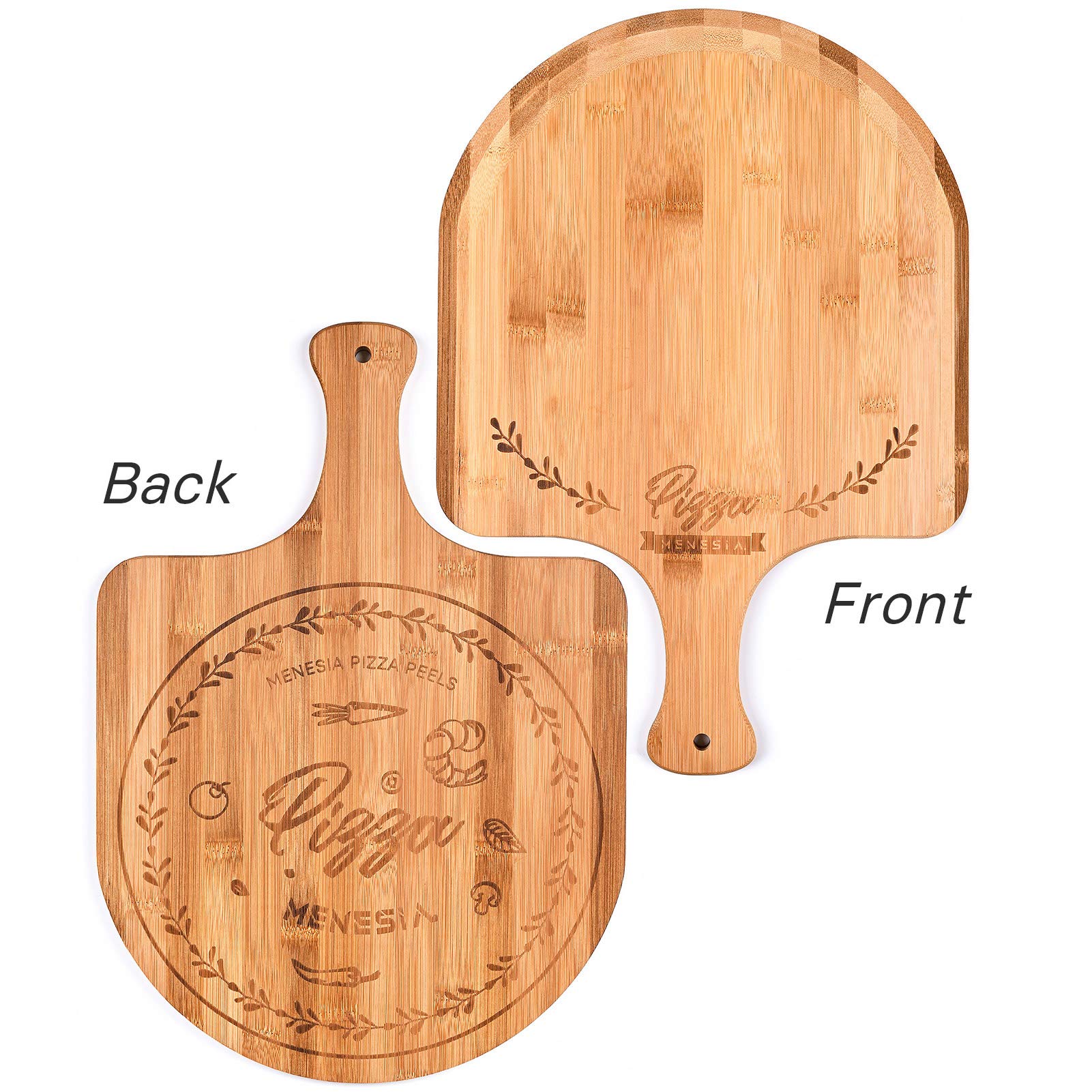 Menesia pizza peel pattern on side A adds unique kitchen style