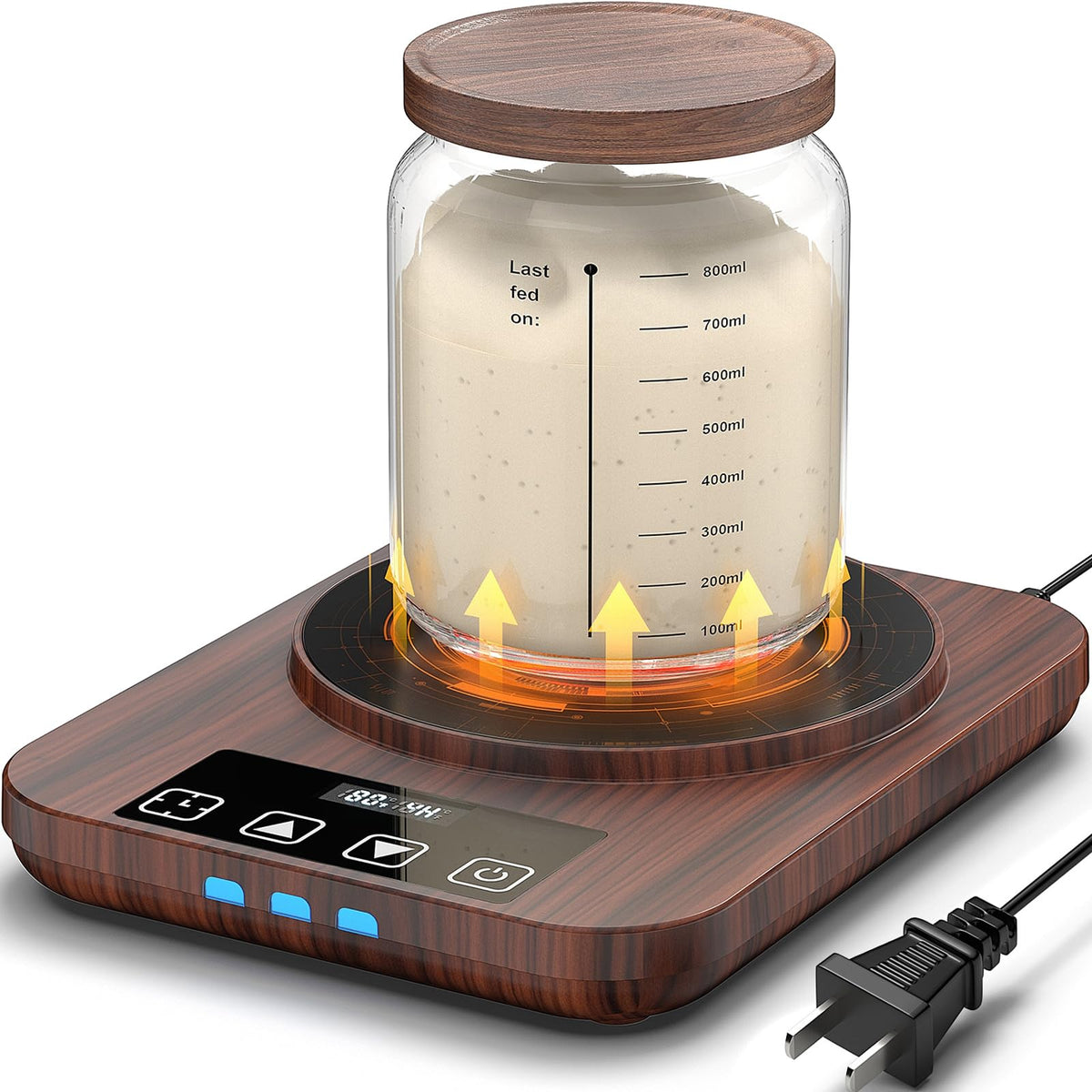 MENGBEI electric sourdough starter warmer front view for compact kitchen use.