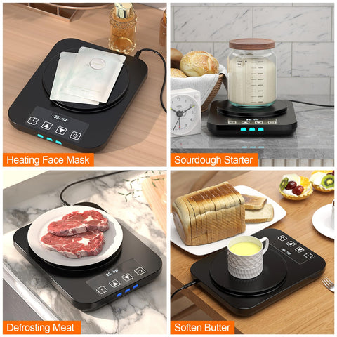 4.53-inch heating zone on MENGBEI warmer mat fits standard sourdough jars securely.