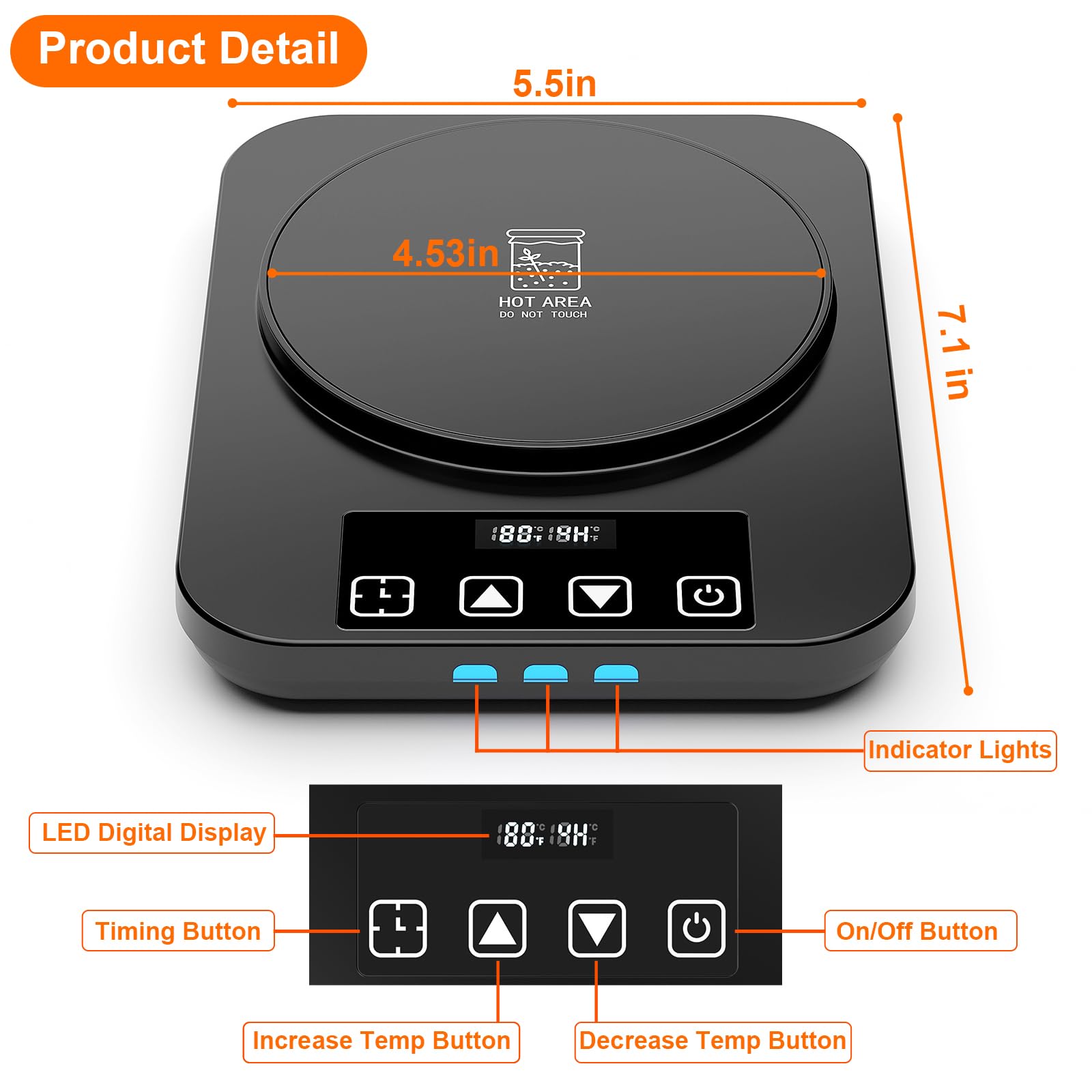 Sourdough warming pad from MENGBEI featuring timer and US plug for reliable power.