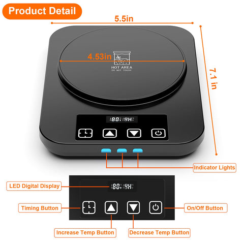 Sourdough warming pad from MENGBEI featuring timer and US plug for reliable power.
