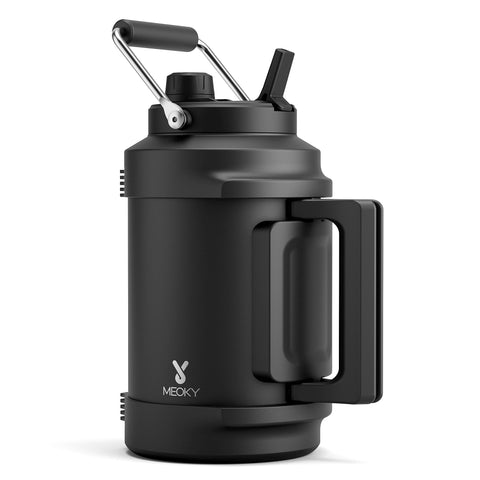 Meoky 128 oz gallon bottle top handle for easy trekking hydration