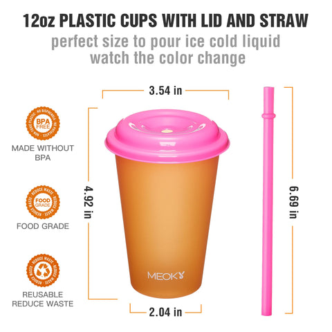 Meoky 12oz reusable cups are BPA-free and designed for everyday reuse