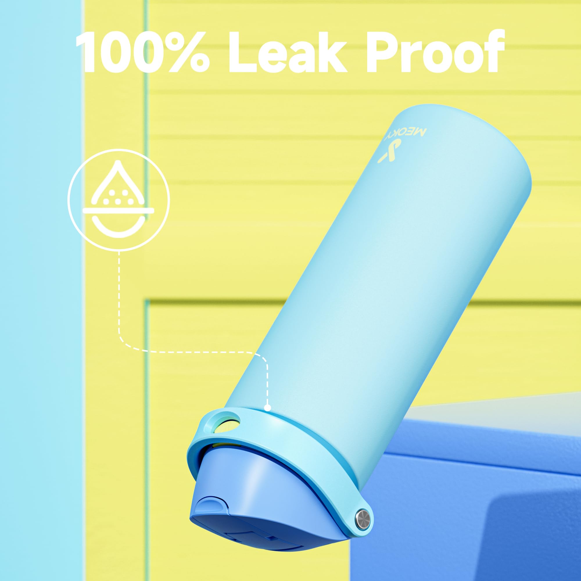 Meoky uses 18/8 stainless steel, BPA-free for safe hydration.