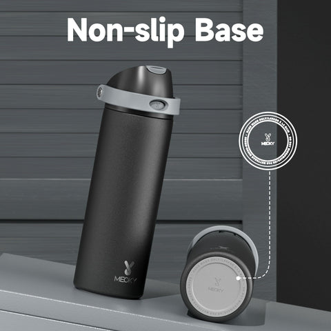 Meoky 24oz bottle paired with dishwasher-safe lid for easy care.