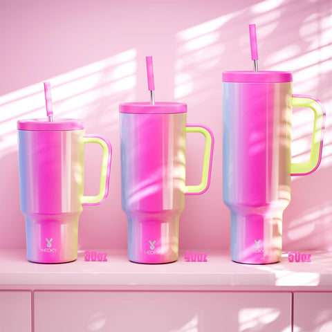 Meoky tumbler non-slip base prevents wobble on desks and tables.