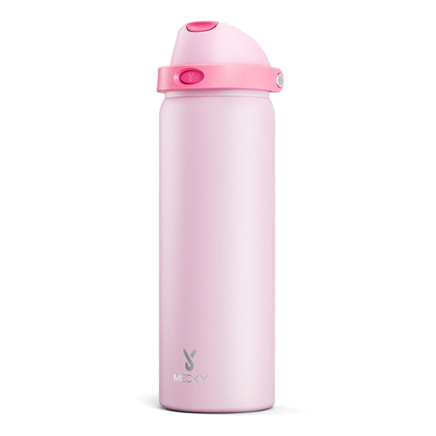 Meoky 32 oz insulated bottle with 2-in-1 lid for versatile hydration on the go