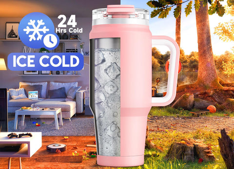 Meoky 32 oz tumbler lid and straw enable two drinking modes for flexible use.