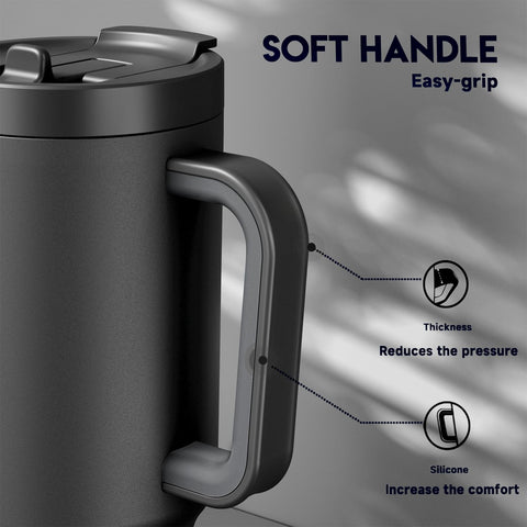 Non-slip base keeps Meoky tumbler steady during daily use.