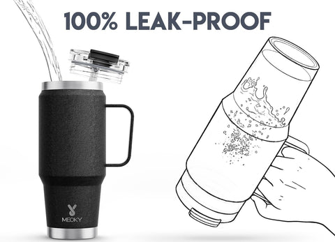 Meoky 32oz tumbler-sip-lid ideal for hot beverages.