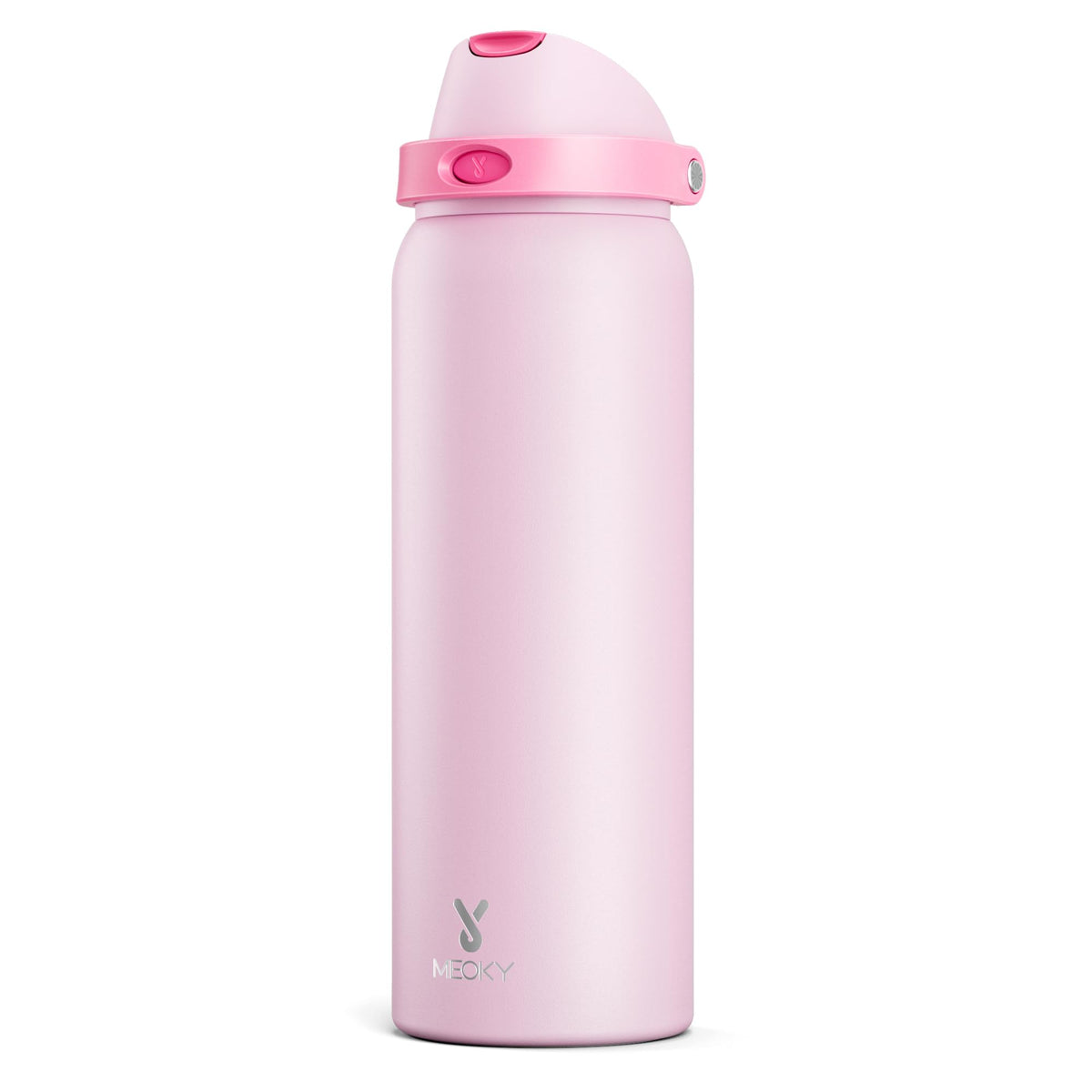 Meoky 40 oz bottle with 2-in-1 lid pours easily for workouts and travel.