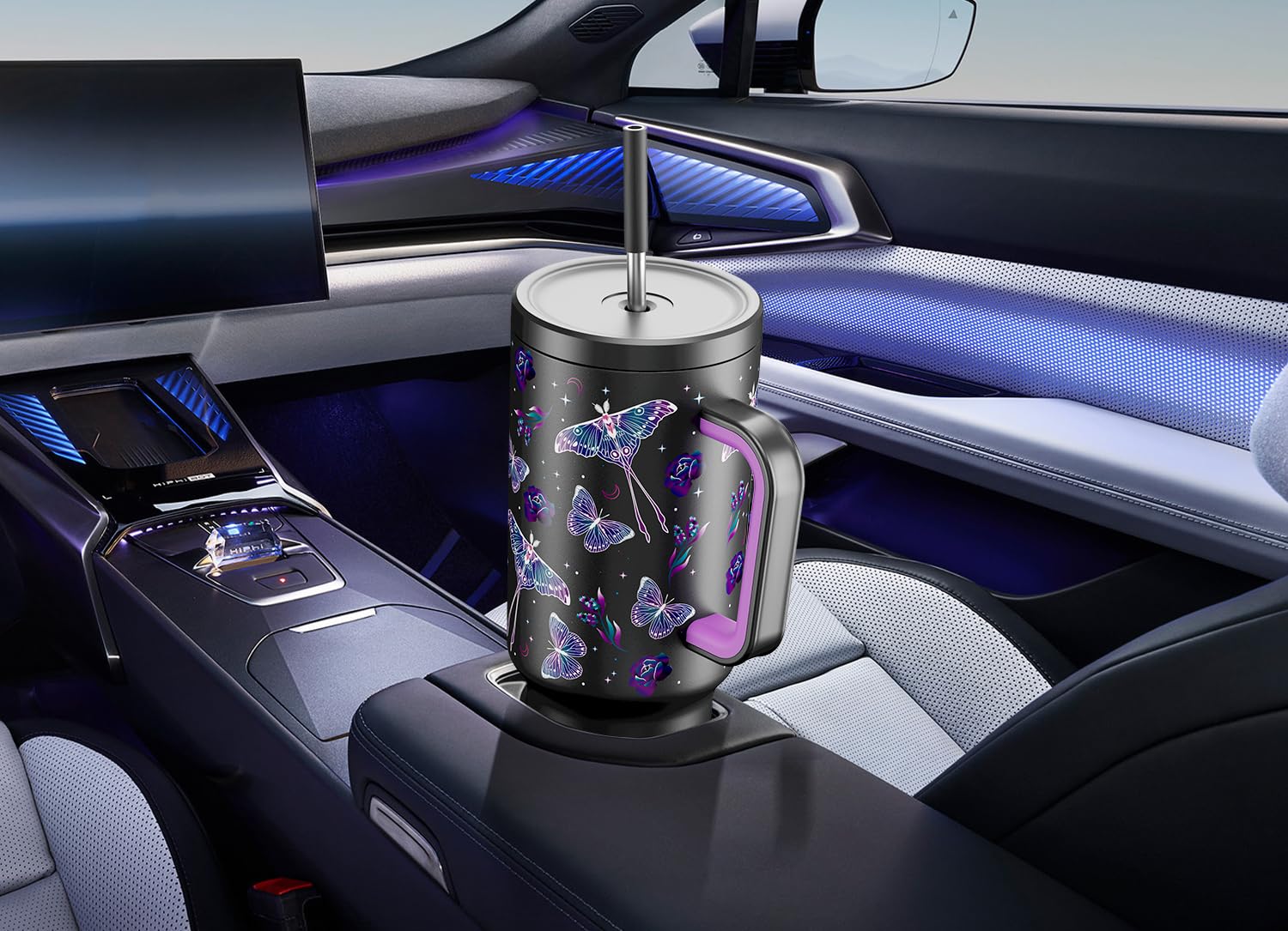 Meoky 40 oz capacity reduces refills, keeping you hydrated on the go.