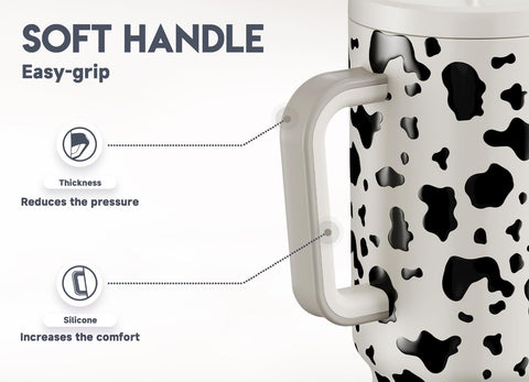 Meoky 40 oz with wide handle fits hands and cup holders