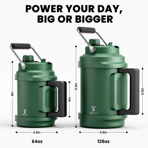 Meoky 64oz bottle designed for backpack on-the-go hydration