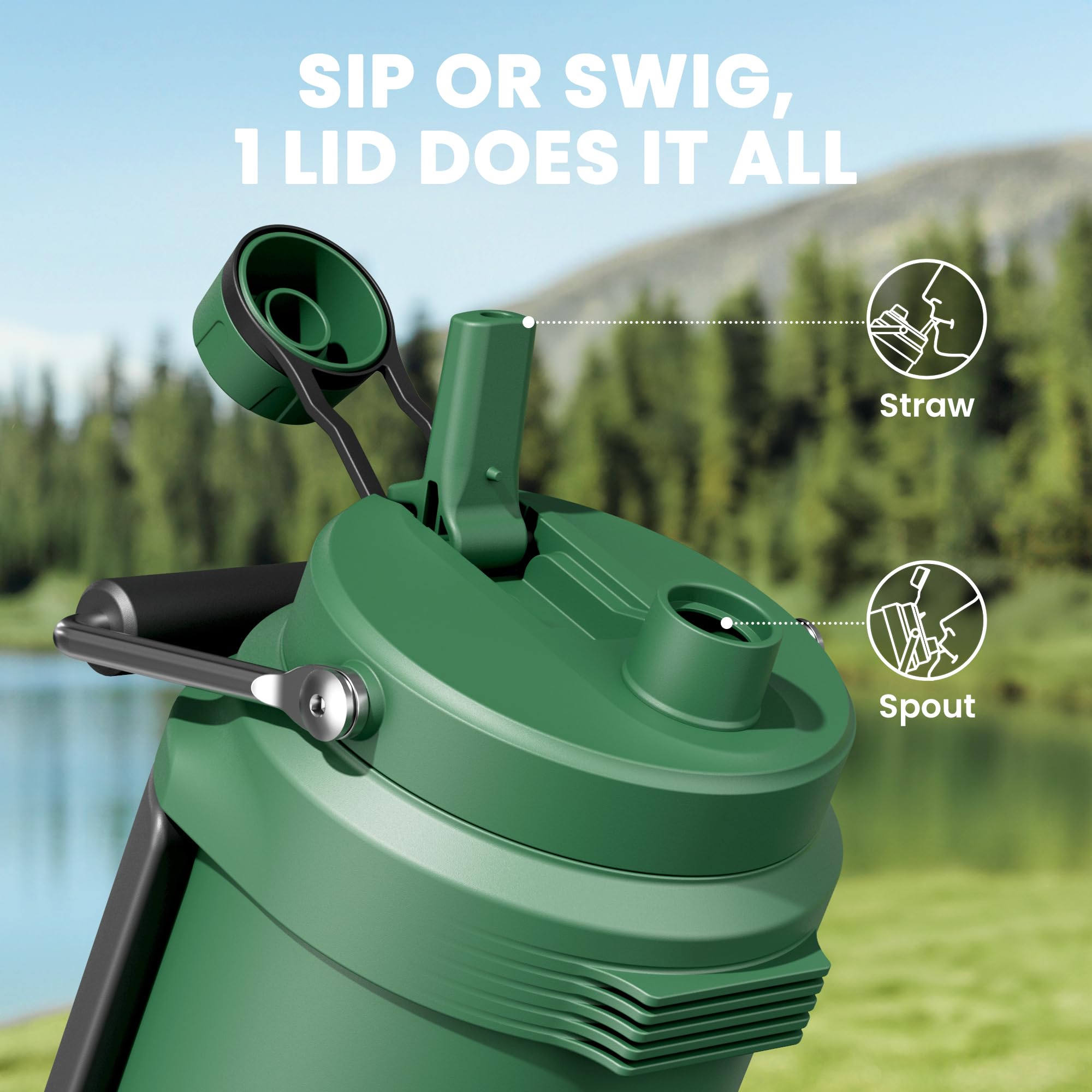 Meoky 64oz bottle with leak-proof seal for spill-free hydration