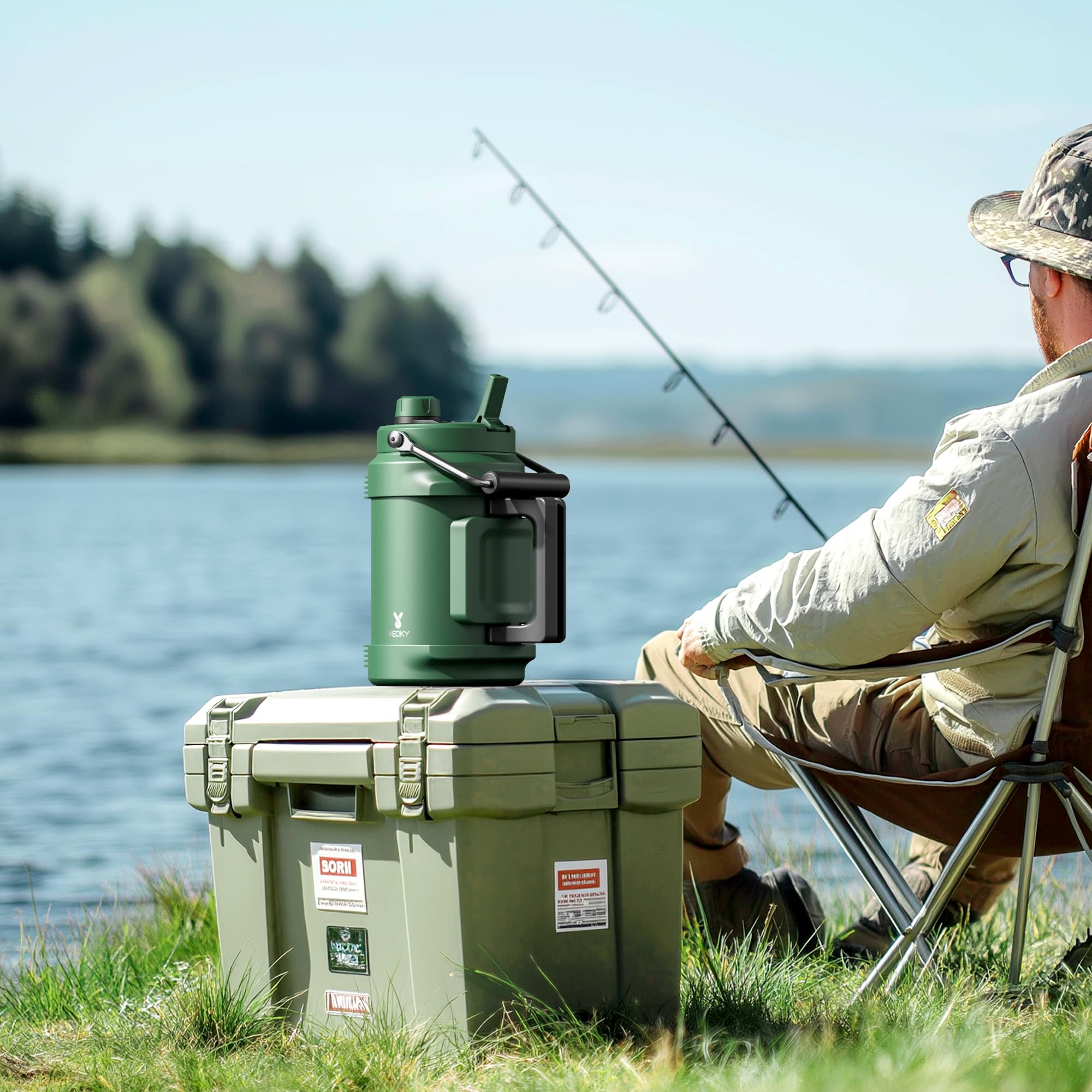 Meoky 64oz bottle rugged for trail use and outdoor durability