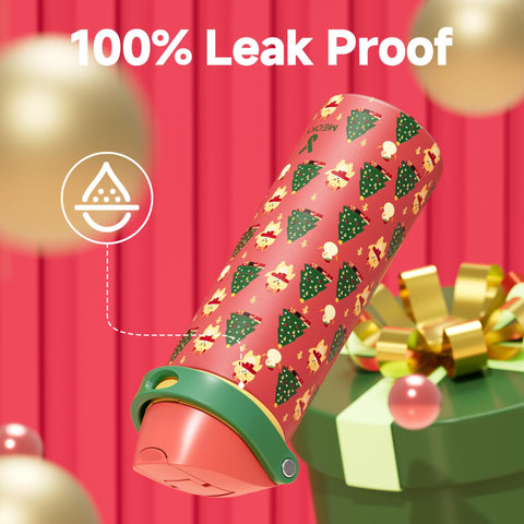 Meoky bottle with protective silicone base guards against dents.