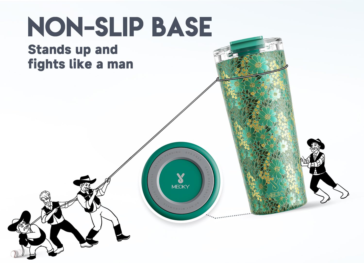 Meoky cold retention feature keeps drinks cool for hours outdoors.