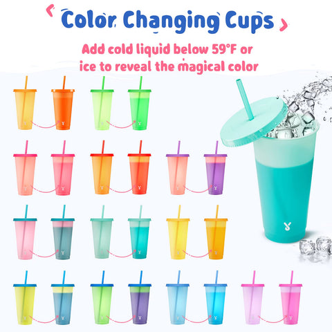 Meoky cups reacting to cold beverages, perfect for fun parties and family gatherings.