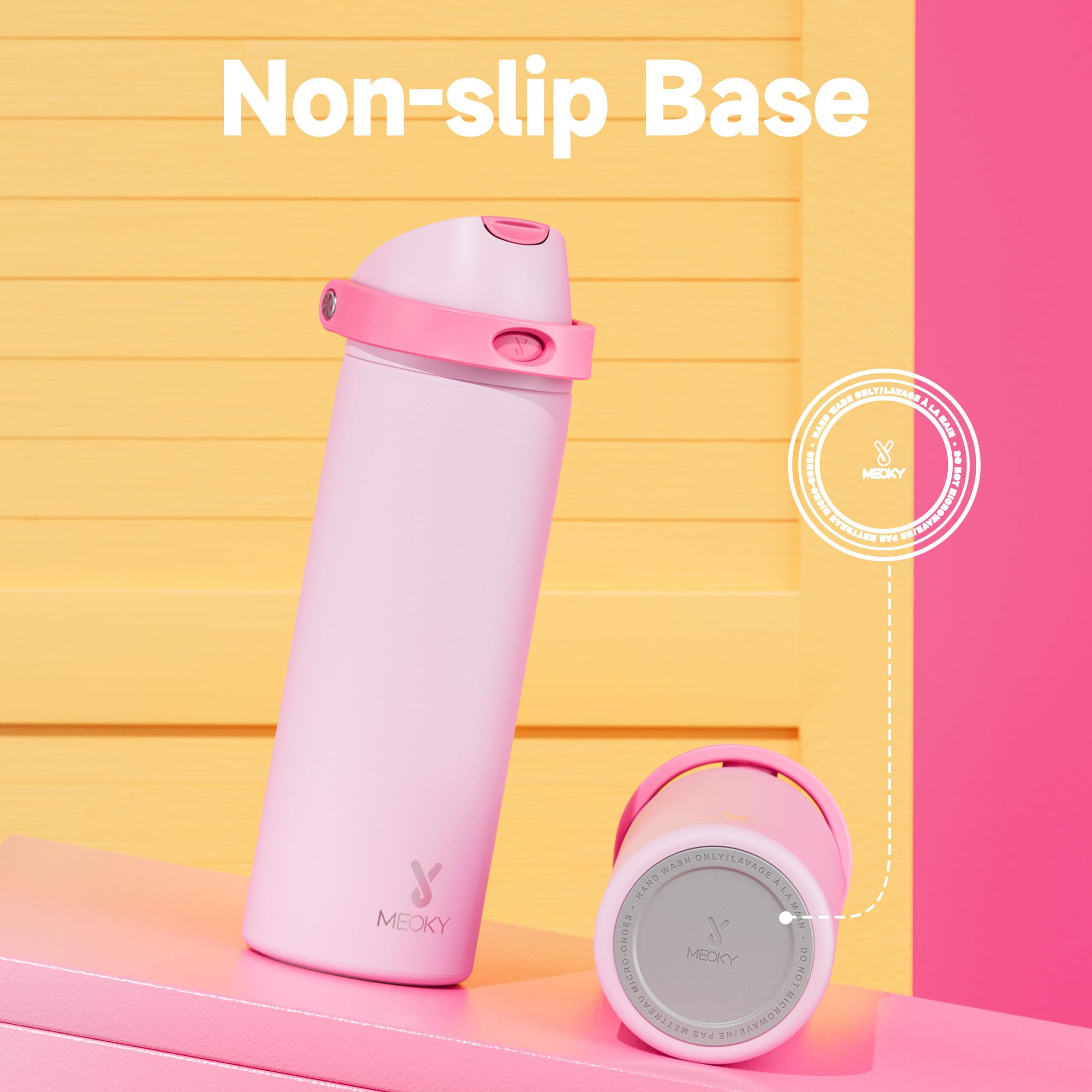 Meoky dishwasher-safe lid plus easy hand wash cup for active lifestyles.