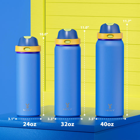 Meoky double-wall vacuum maintains cold beverages for 24 hours with no sweat.