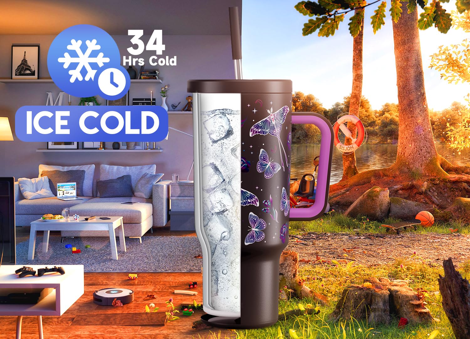 Meoky glow-in-dark butterfly design shines brighter under direct sunlight for easy finding.