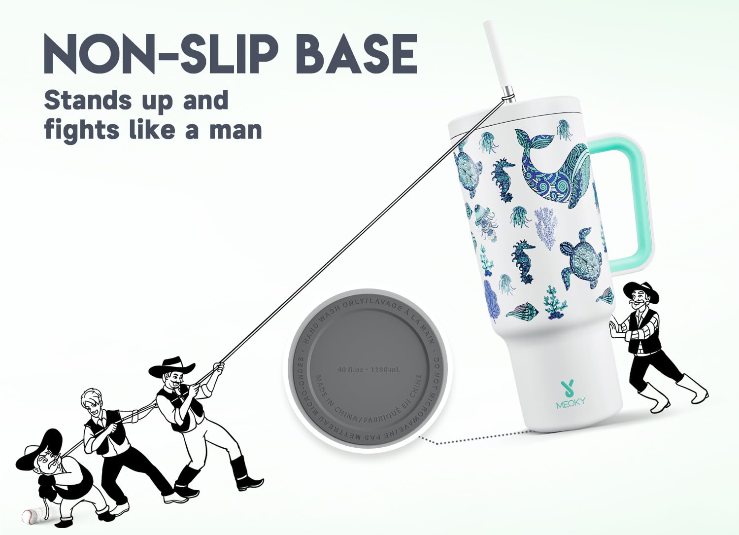 Meoky 40oz capacity reduces refills on long days