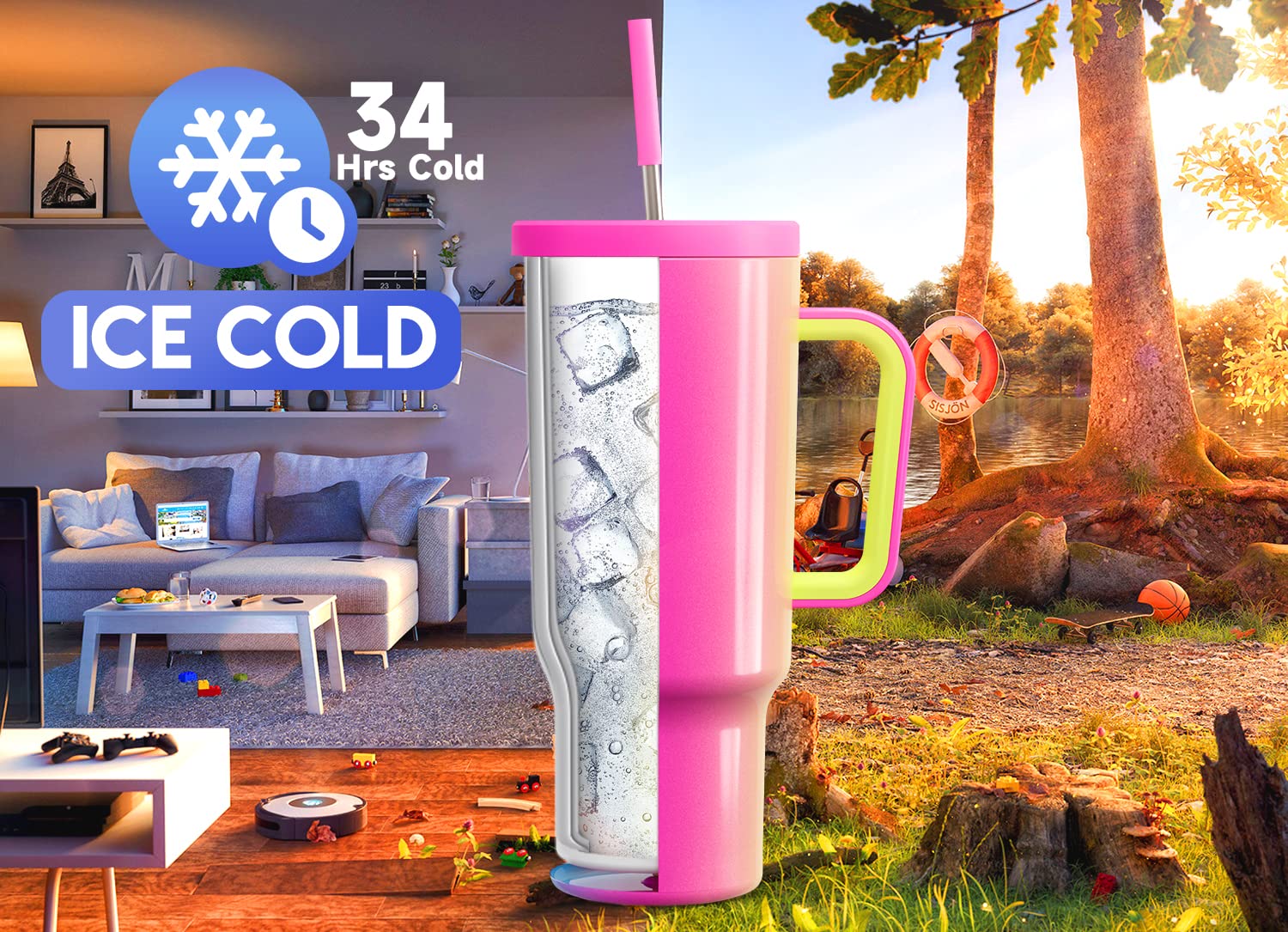 Meoky leak-proof lid prevents spills during commutes and workouts.