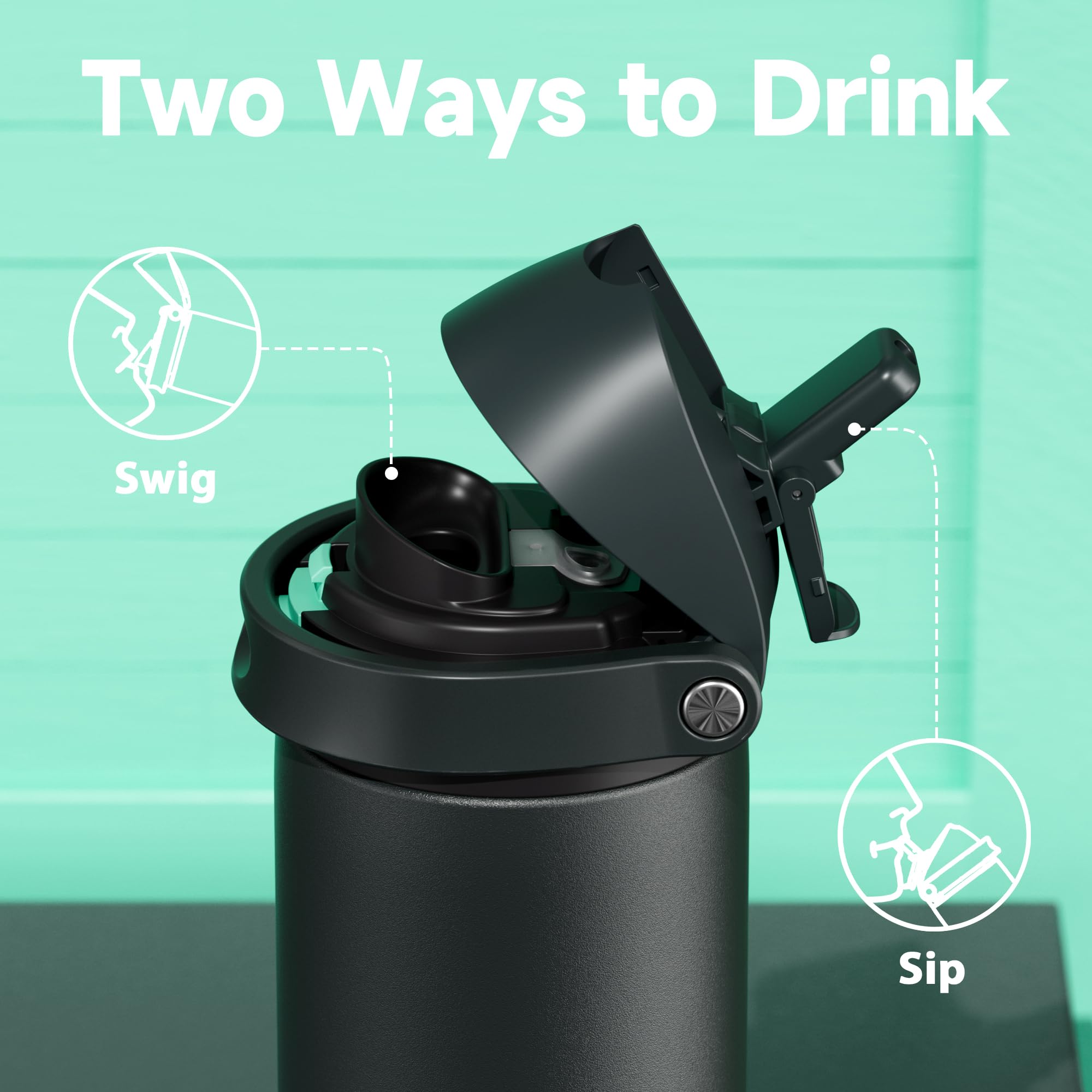 Meoky leak-proof seal and locking carry loop prevent spills during travel.