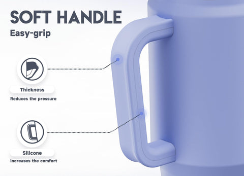 Meoky silicone-padded handle provides comfortable, non-slip grip