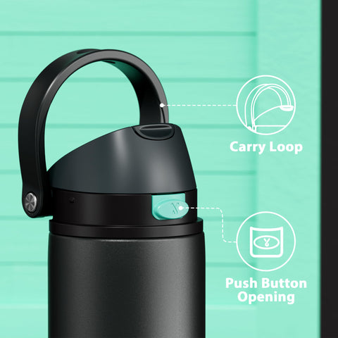 Meoky 24 oz insulated bottle stays sweat-free for cool drinks.