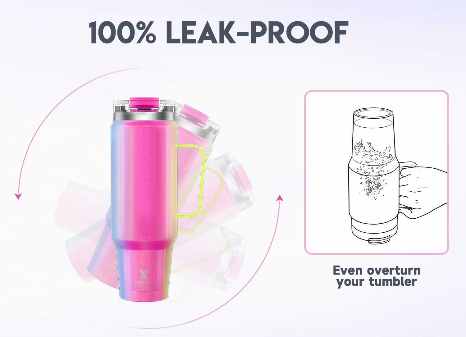 Meoky tapered base fits most car cupholders securely