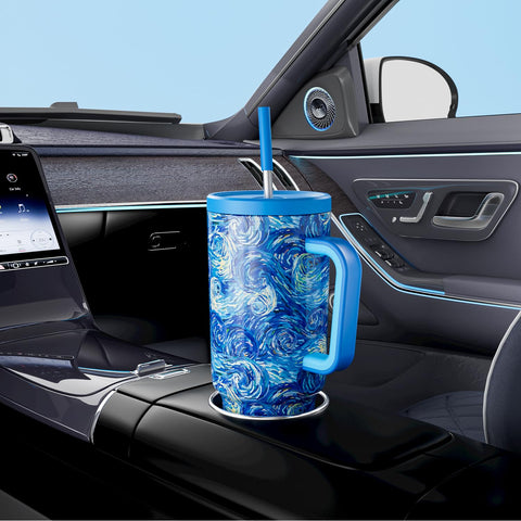Non-slip base keeps the tumbler steady on desk or cup holder.
