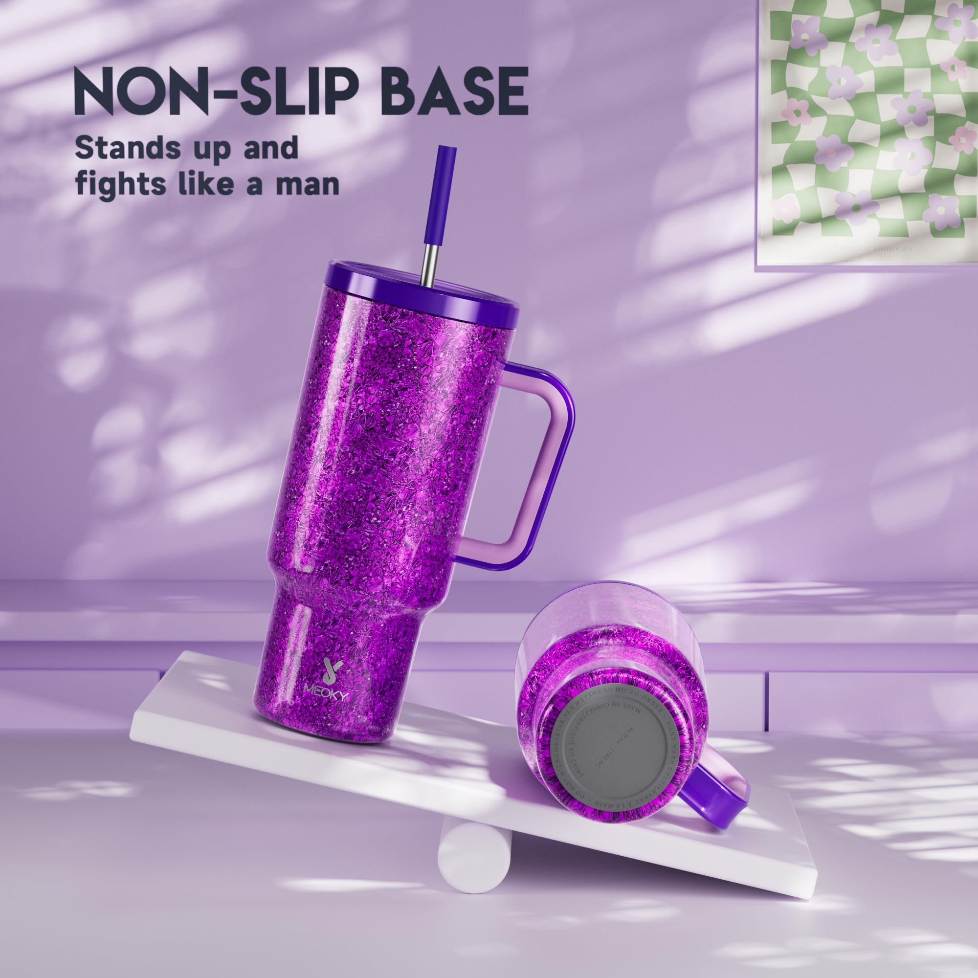 Meoky silicone-tipped straw delivers smooth, metal-free sipping.