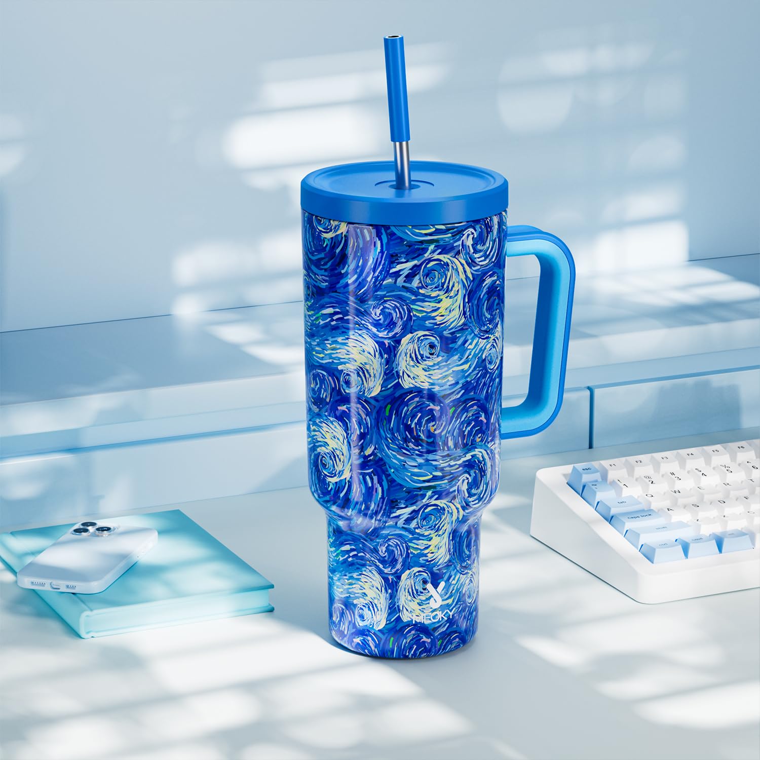 Van Gogh patterned Meoky tumbler adds style to hydration.