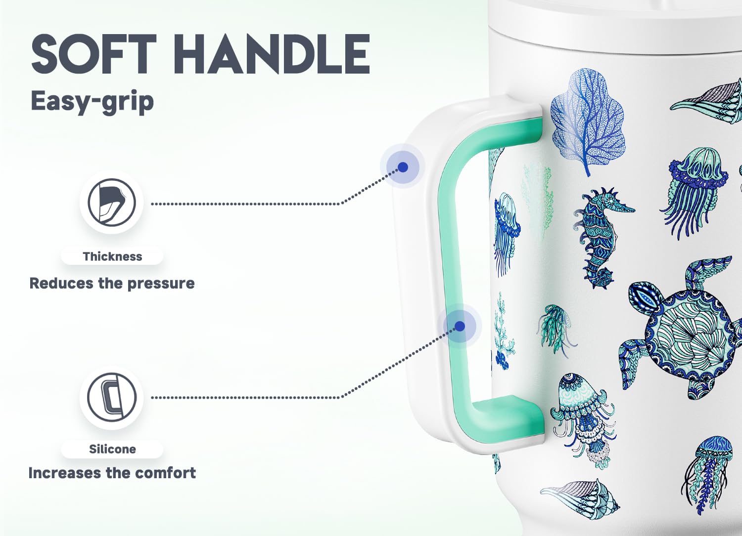 Meoky wide ergonomic handle offers comfortable grip