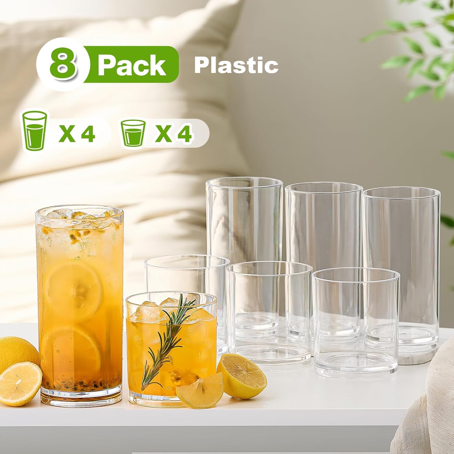 Meolibour 20oz tumbler in crystal-clear plastic for multi-use drinks.