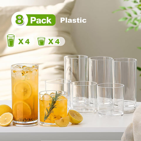 Meolibour 20oz tumbler in crystal-clear plastic for multi-use drinks.