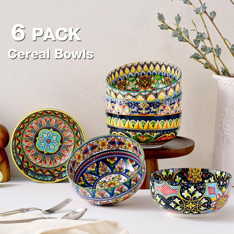 Meolibour microwave and dishwasher safe porcelain bowls with durable glaze.