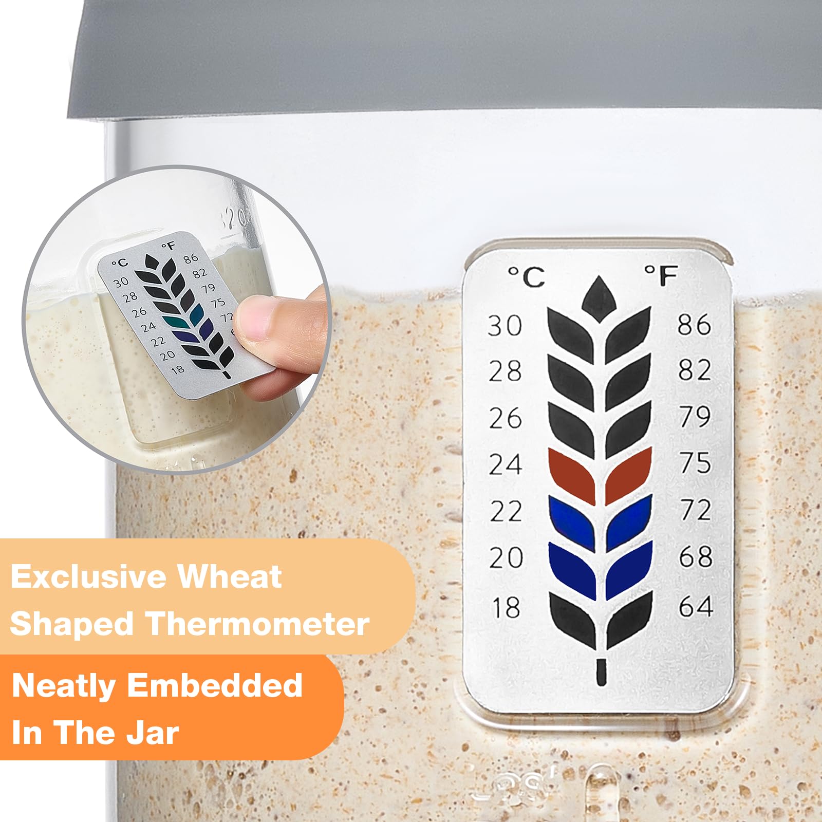 Meolibour Premium Pro Sourdough Starter Jar breathable cloth cover protects active cultures