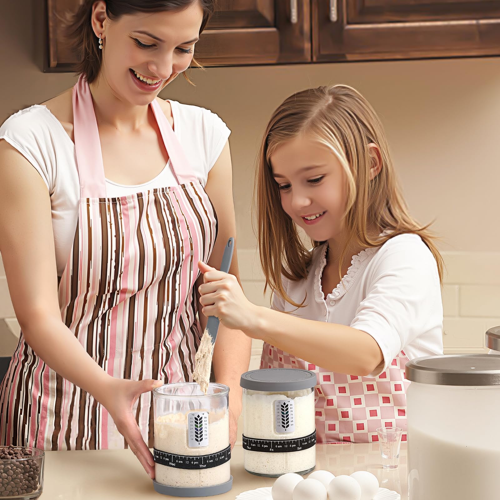 Meolibour Premium Pro Sourdough Starter Jar marked measurements support accurate feeding schedules
