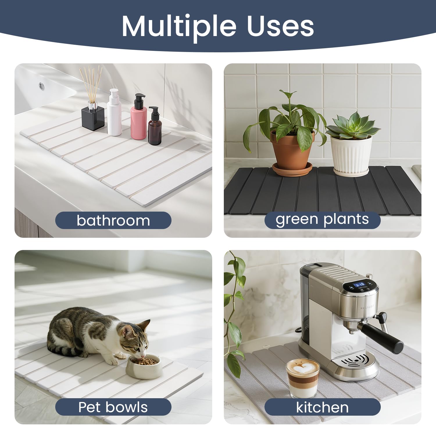 Meowoo Stone Drying Mat features heat resistance up to 450 degrees Fahrenheit