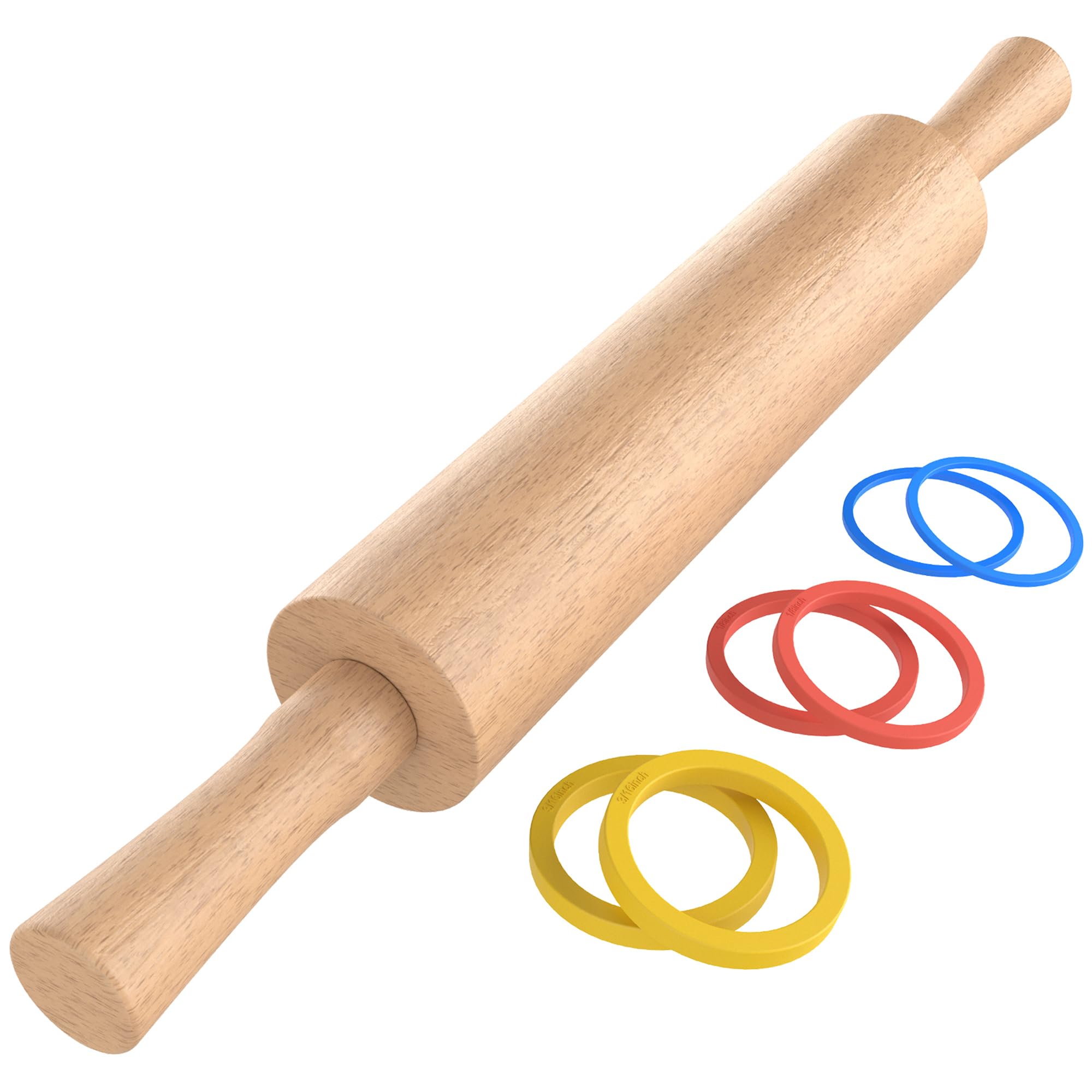 Mepple classic rolling pin with handle for smooth dough handling.