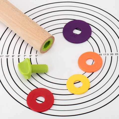 Mepple dough roller set ideal for pizza, pie crusts, bread, and cookies.