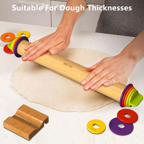 Mepple large pastry mat provides a non-stick workspace for dough prep.